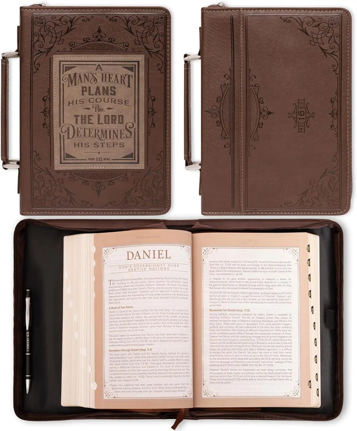 Christian Art Gifts Brown Faux Leather Classic Bible Cover A Man’s Heart - Proverbs 16:9 Bible Case Book Cover for Men or Women XL
Christian Art Gifts Brown Faux Leather Classic Bible Cover A Man’s Heart - Proverbs 16:9 Bible Case Book Cover for Men or Women XL