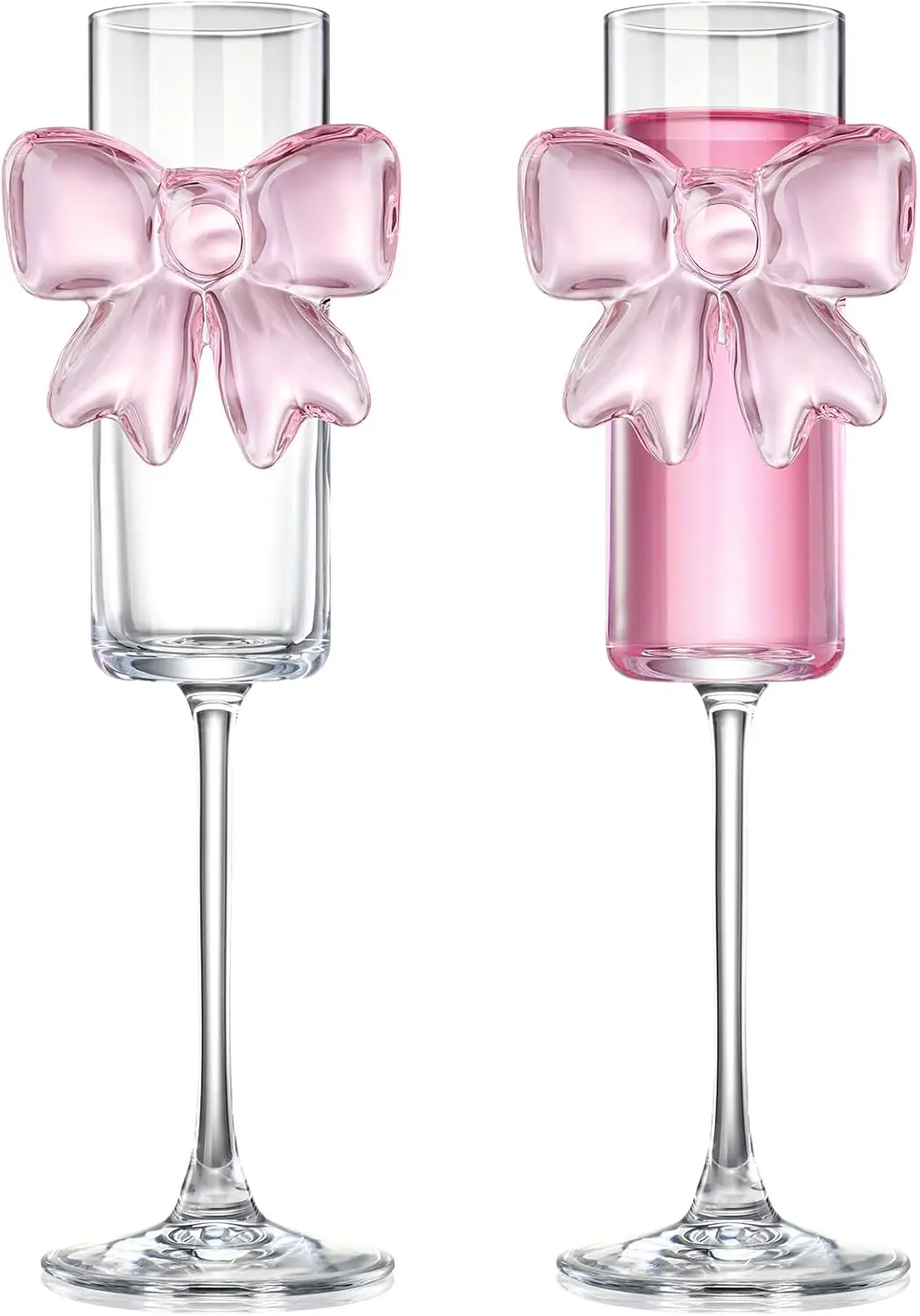 2 Pcs Pink Bow Glass Cups 8oz Champagne Glasses with Clear Stems for Weddings & Parties
2 Pcs Pink Bow Glass Cups 8oz Champagne Glasses with Clear Stems for Weddings & Parties
