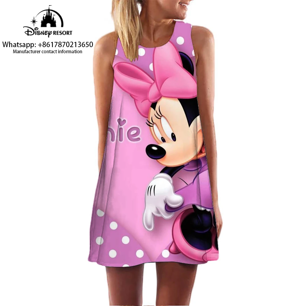 Fashion Mickey Mouse Cartoon Print Sleeveless Women's Dress 2024 New Summer Cute Fashion Wide Dress
Fashion Mickey Mouse Cartoon Print Sleeveless Women's Dress 2024 New Summer Cute Fashion Wide Dress
