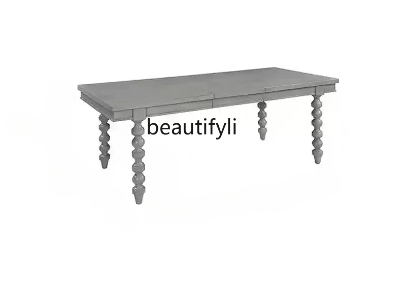 Solid wood dining table American light luxury impression table and chair combination full set of French style
Solid wood dining table American light luxury impression table and chair combination full set of French style