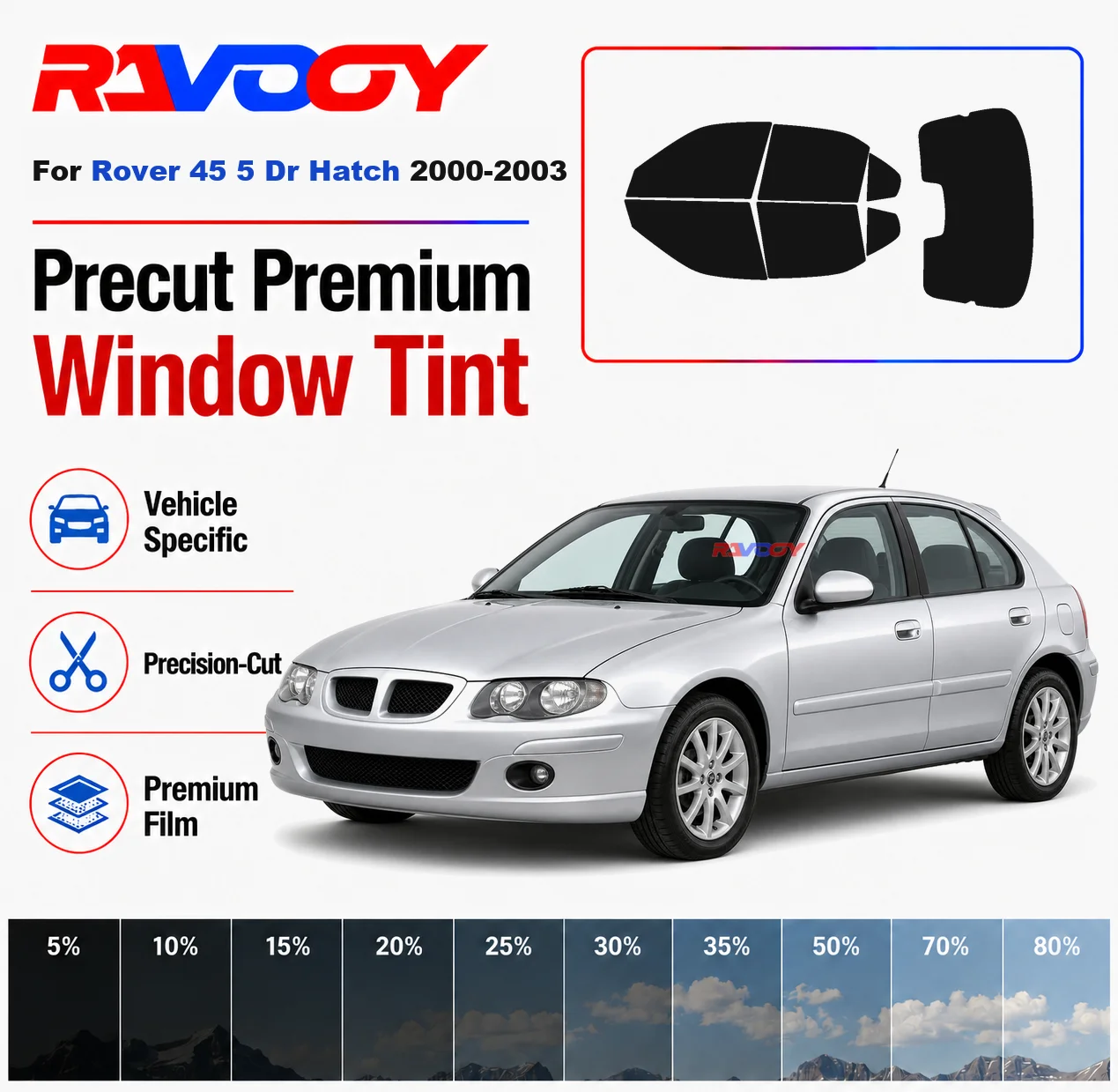 Premium Precut Window Tint Kit Front Rear Windows Rear Windshield For Rover 45 5 Dr Hatch 2000-2003 Car Solar Nano Ceramic Film
Premium Precut Window Tint Kit Front Rear Windows Rear Windshield For Rover 45 5 Dr Hatch 2000-2003 Car Solar Nano Ceramic Film