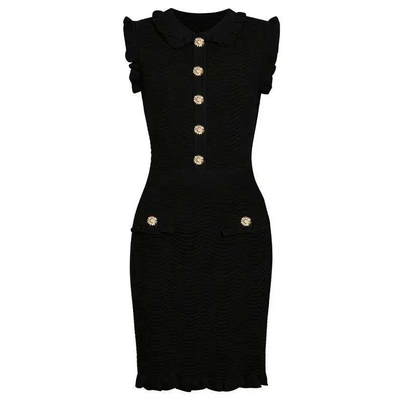 Elegant High-Quality Summer New Style Slimming Fashionable Sleeveless Neck Stripe Dress for Ladies Knitted mid Waist
Elegant High-Quality Summer New Style Slimming Fashionable Sleeveless Neck Stripe Dress for Ladies Knitted mid Waist