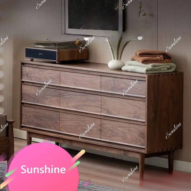 Black walnut bedroom bedside cabinet retro simple storage cabinet
Black walnut bedroom bedside cabinet retro simple storage cabinet