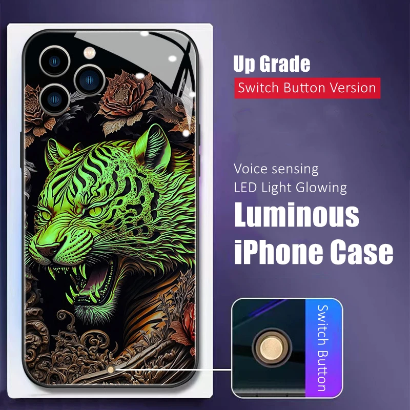 Upgrade Switch Control LED Light Glowing Luminous Tempered Glass Phone Case for iPhone 6 7 8 X Xs Xr 11 12 13 14 15 Pro Plus Max
Upgrade Switch Control LED Light Glowing Luminous Tempered Glass Phone Case for iPhone 6 7 8 X Xs Xr 11 12 13 14 15 Pro Plus Max