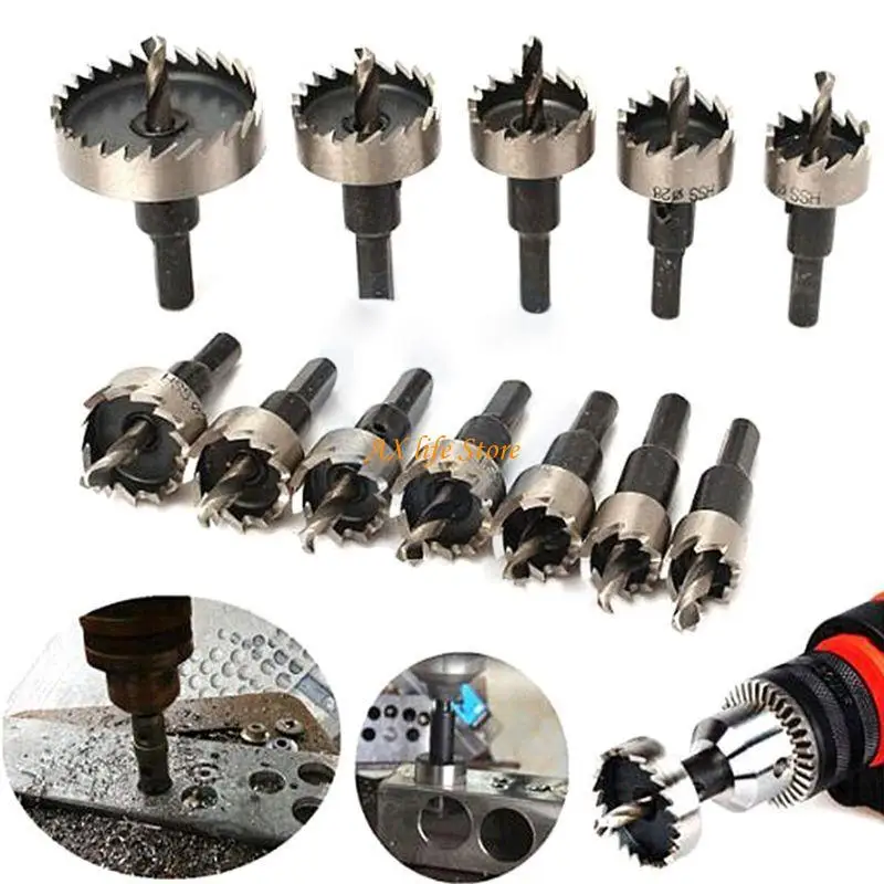 J2HA 13 Pcs 16-53mm HSS Drill Bit Hole Set for Stainless Steel Metal Alloy Hole Cutter Tools 16-53mm Durable 
J2HA 13 Pcs 16-53mm HSS Drill Bit Hole Set for Stainless Steel Metal Alloy Hole Cutter Tools 16-53mm Durable