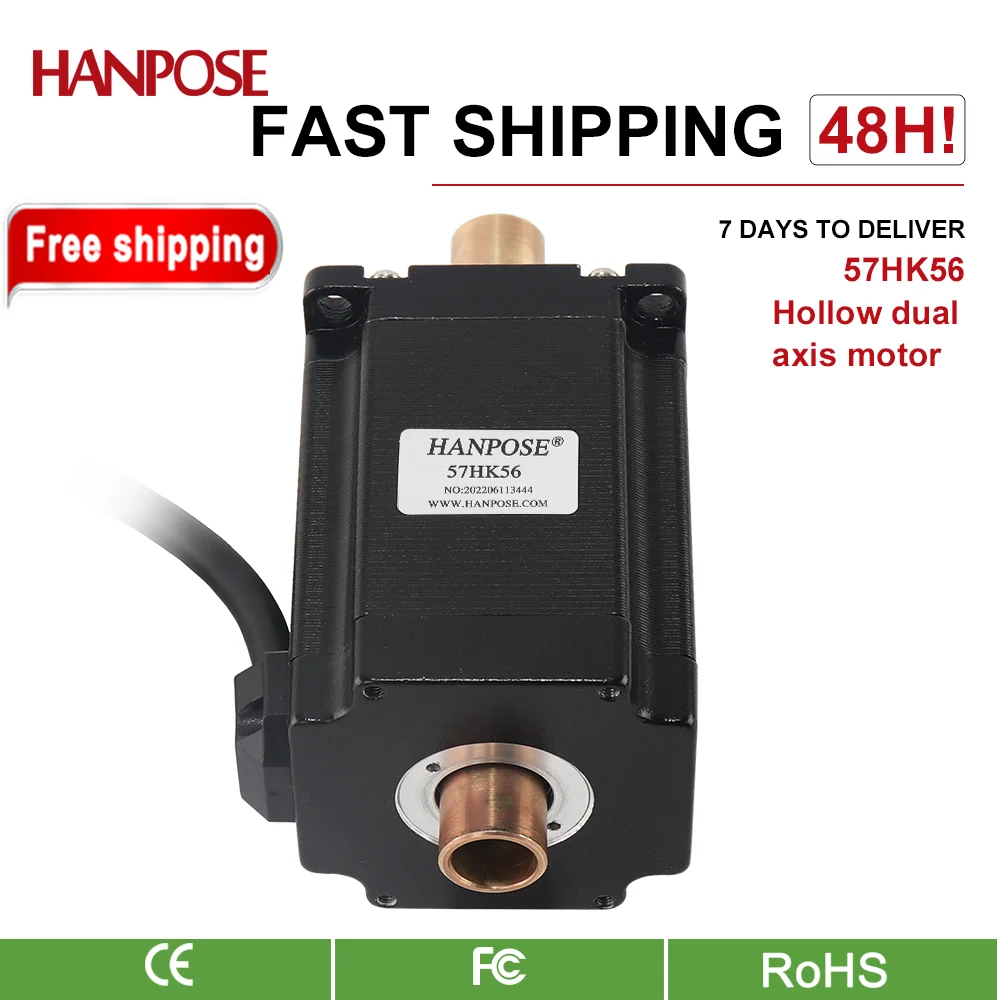 Полая Ось шагового двигателя HANPOSE nema23, 2,8 А, 2,0 нм, 57HK56-1530-SZ, медный двухвальный шаговый двигатель для ЧПУ
Полая Ось шагового двигателя HANPOSE nema23, 2,8 А, 2,0 нм, 57HK56-1530-SZ, медный двухвальный шаговый двигатель для ЧПУ