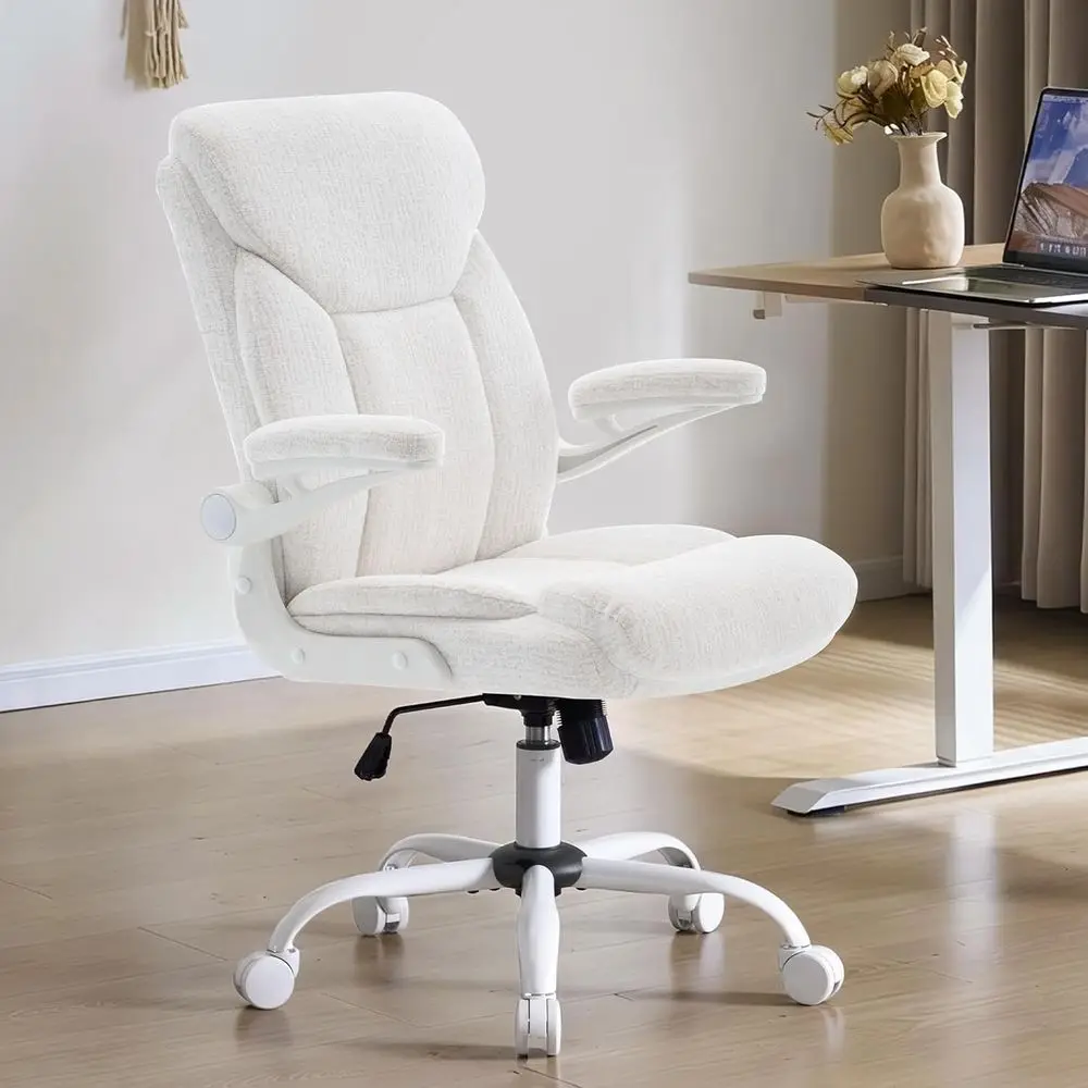 Ergonomic Fabric Executive Chair with Flip-Up Armrests, Adjustable Height, 360° Swivel & Rocking for Computer or Gaming (White)
Ergonomic Fabric Executive Chair with Flip-Up Armrests, Adjustable Height, 360° Swivel & Rocking for Computer or Gaming (White)