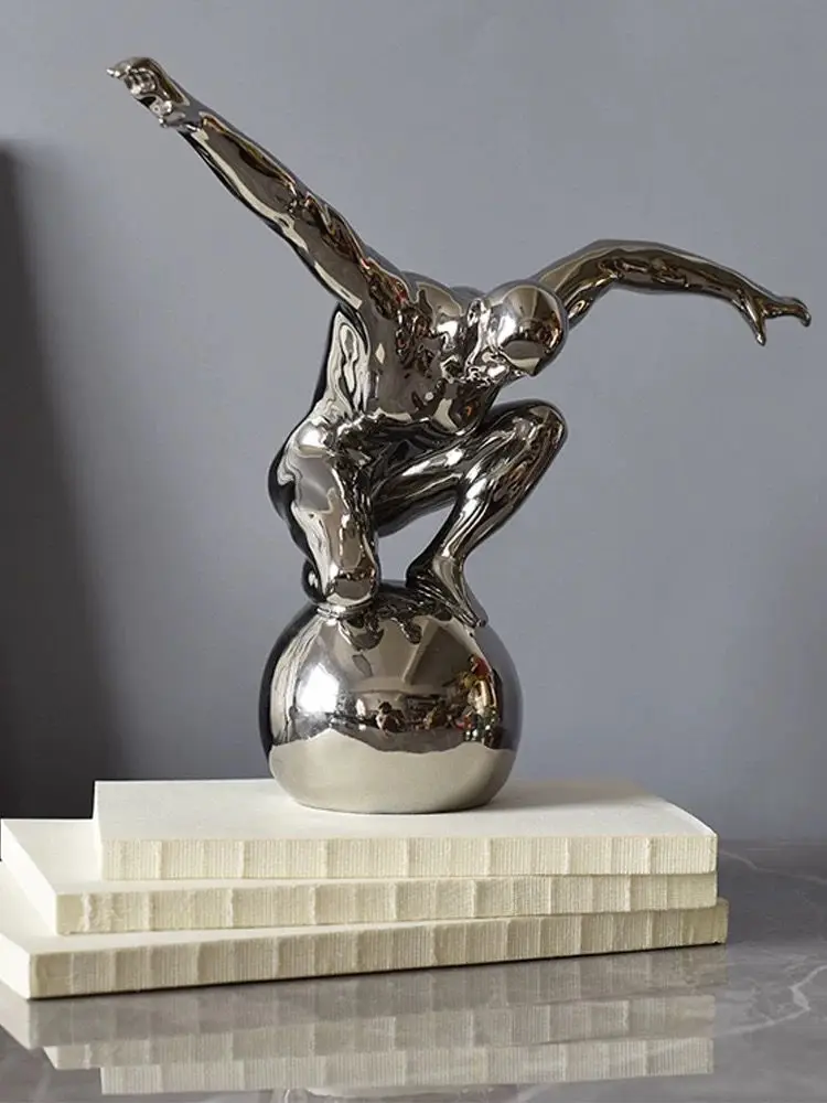 Luxury Home Decoration Silver Sculptures Art Modern Figures Silver Stepping On Balls Flying Gym Ornament Table Decoration Access
Luxury Home Decoration Silver Sculptures Art Modern Figures Silver Stepping On Balls Flying Gym Ornament Table Decoration Access