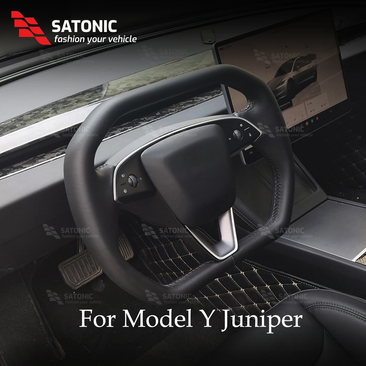 SATONIC Latest Hexagon Racing Heated Yoke Steering Wheel for Tesla Model Y Juniper Nappa Leather Heating Upgrade 370MM
SATONIC Latest Hexagon Racing Heated Yoke Steering Wheel for Tesla Model Y Juniper Nappa Leather Heating Upgrade 370MM