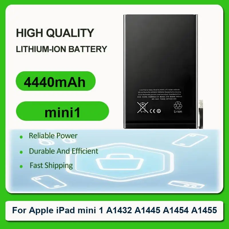 Replacement Tablet Battery For Apple iPad mini 1 A1432 A1445 A1454 A1455 mini1 4440mAh
Replacement Tablet Battery For Apple iPad mini 1 A1432 A1445 A1454 A1455 mini1 4440mAh