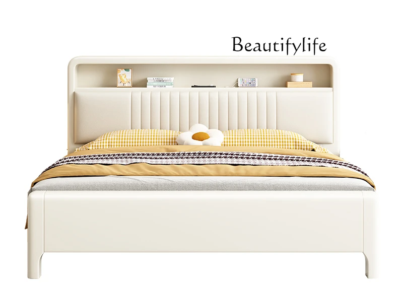 Cream wind white solid wood bed bedroom light luxury storage designer style high-end new style
Cream wind white solid wood bed bedroom light luxury storage designer style high-end new style