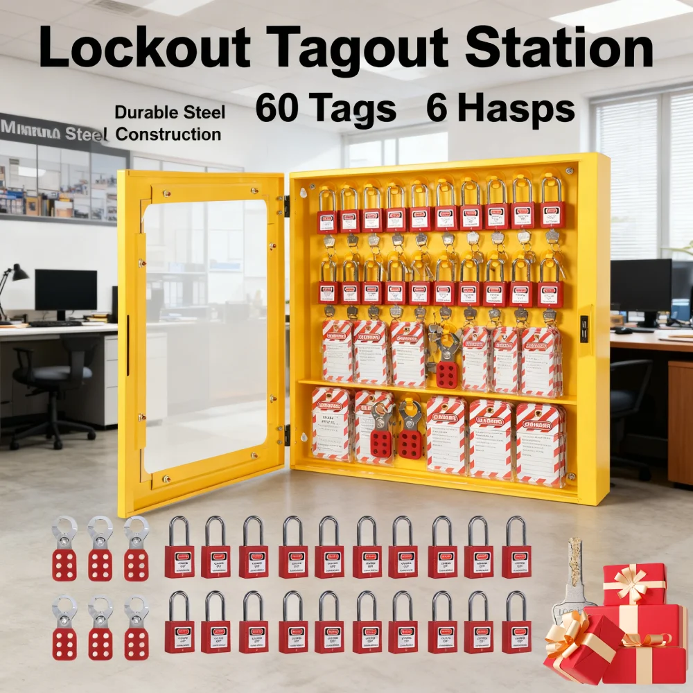 Станция блокировки Tagout с 20 предохранительными замками, 6 засов, 60 тегов, станция блокировки, запираемая станция Tagout, комплект безопасности для навесного замка
Станция блокировки Tagout с 20 предохранительными замками, 6 засов, 60 тегов, станция блокировки, запираемая станция Tagout, комплект безопасности для навесного замка