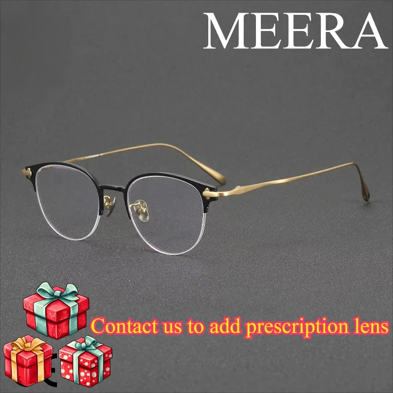 New Style Vintage Titanium Glasses Semi-rimless Round Eyeglasses Frame Timeless Eyebrow Design for Fashionable Daily GM Eyewear
New Style Vintage Titanium Glasses Semi-rimless Round Eyeglasses Frame Timeless Eyebrow Design for Fashionable Daily GM Eyewear