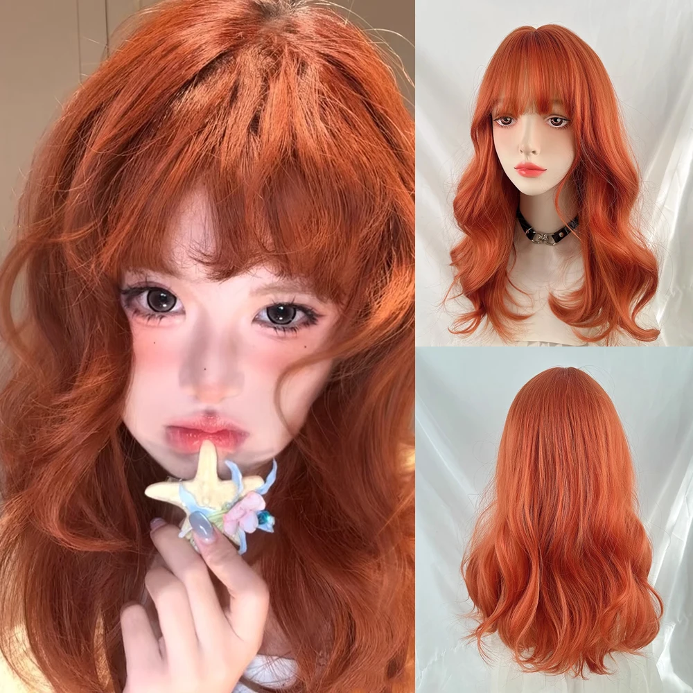 Orange Medium Long Synthetic Wavy Wigs with Bangs Lolita Cosplay Fluffy Women Heat Resistant Wig for Daily Party
Orange Medium Long Synthetic Wavy Wigs with Bangs Lolita Cosplay Fluffy Women Heat Resistant Wig for Daily Party