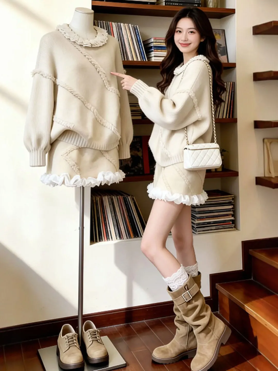 Unique Small Size Sweater Skirt Set Korean Style Spring Fashion Comfortable Long Sleeve round Neck Cotton Blend Casual Wear
Unique Small Size Sweater Skirt Set Korean Style Spring Fashion Comfortable Long Sleeve round Neck Cotton Blend Casual Wear