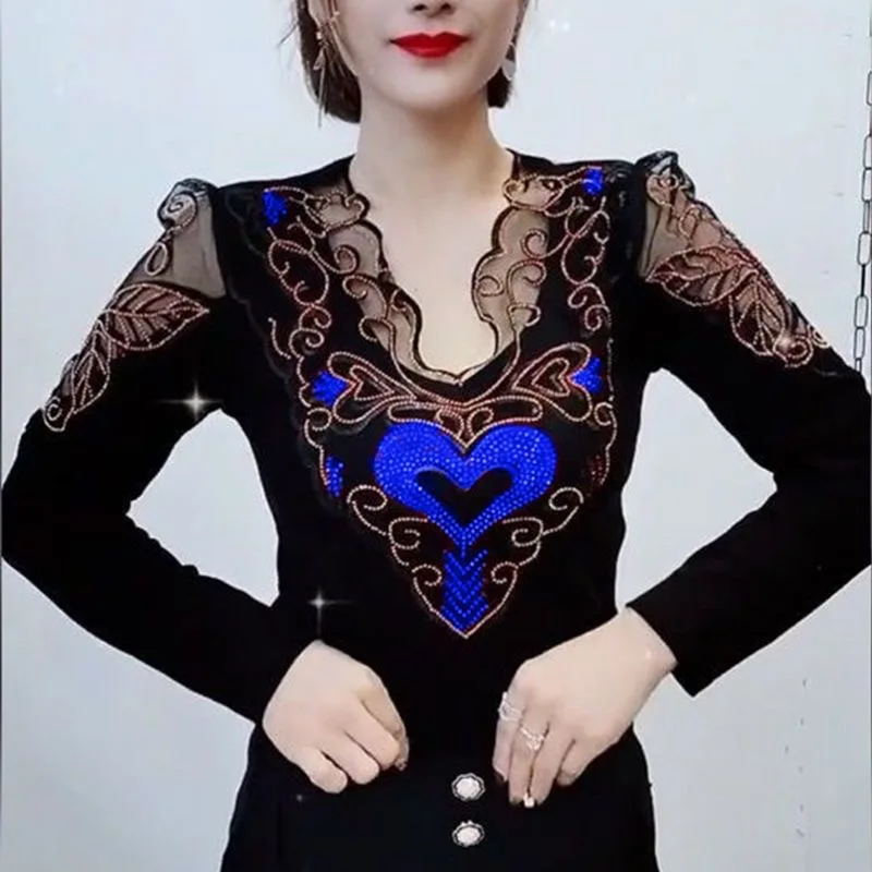 Beading T Shirt Women Pullovers 2025 Spring Autumn Clothes For Women Lace Tees Top Long Sleeve Women's T-shirt
Beading T Shirt Women Pullovers 2025 Spring Autumn Clothes For Women Lace Tees Top Long Sleeve Women's T-shirt