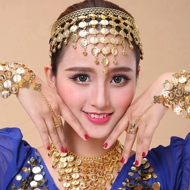 Exaggerated Dubai Indian Thai Gold Color Harness Finger Bracelet Earrings Head Chain Veil Finger Gong Women Belly Dancer Jewelry
Exaggerated Dubai Indian Thai Gold Color Harness Finger Bracelet Earrings Head Chain Veil Finger Gong Women Belly Dancer Jewelry