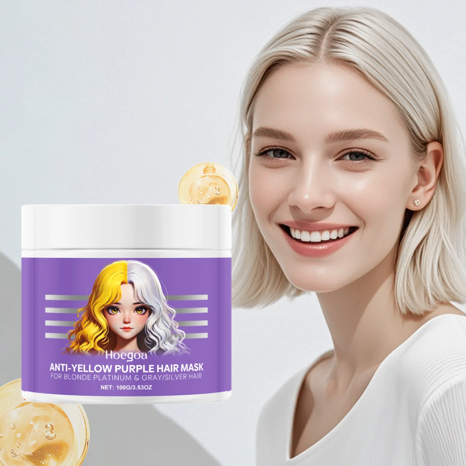 Purple Toning Hair Mask for Brassy Hair Magic Color Correcting Treatment Deep Nourish & Repair Damaged Frizzy Hair Anti-Yellow
Purple Toning Hair Mask for Brassy Hair Magic Color Correcting Treatment Deep Nourish & Repair Damaged Frizzy Hair Anti-Yellow
