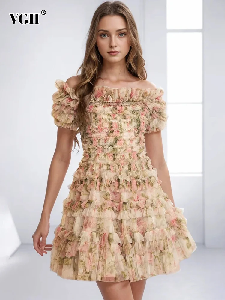 VGH Hit Color Floral Printing Slimming Dress For Women Salsh Neck Short Sleeve High Waist Temperament Dresses Female Fashion New
VGH Hit Color Floral Printing Slimming Dress For Women Salsh Neck Short Sleeve High Waist Temperament Dresses Female Fashion New