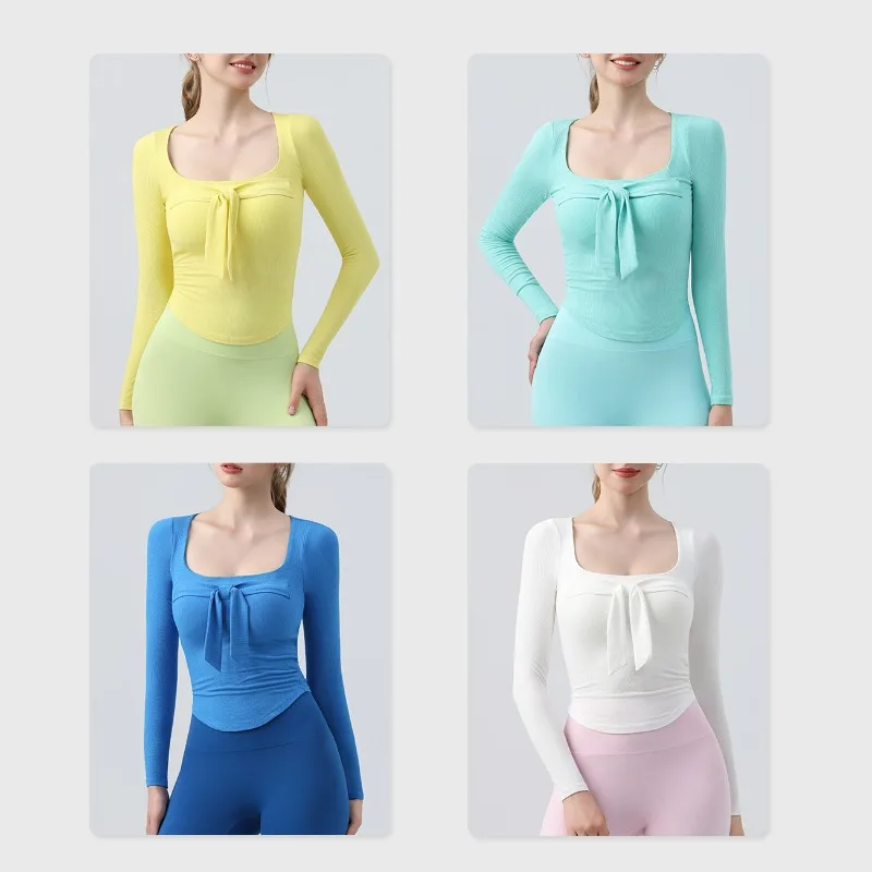 Одежда для йоги с галстуками-бабочками и спортивной футболкой с длинными рукавами с нижней одеждой для поддержки груди и слоем для занятий пилатесом
Одежда для йоги с галстуками-бабочками и спортивной футболкой с длинными рукавами с нижней одеждой для поддержки груди и слоем для занятий пилатесом