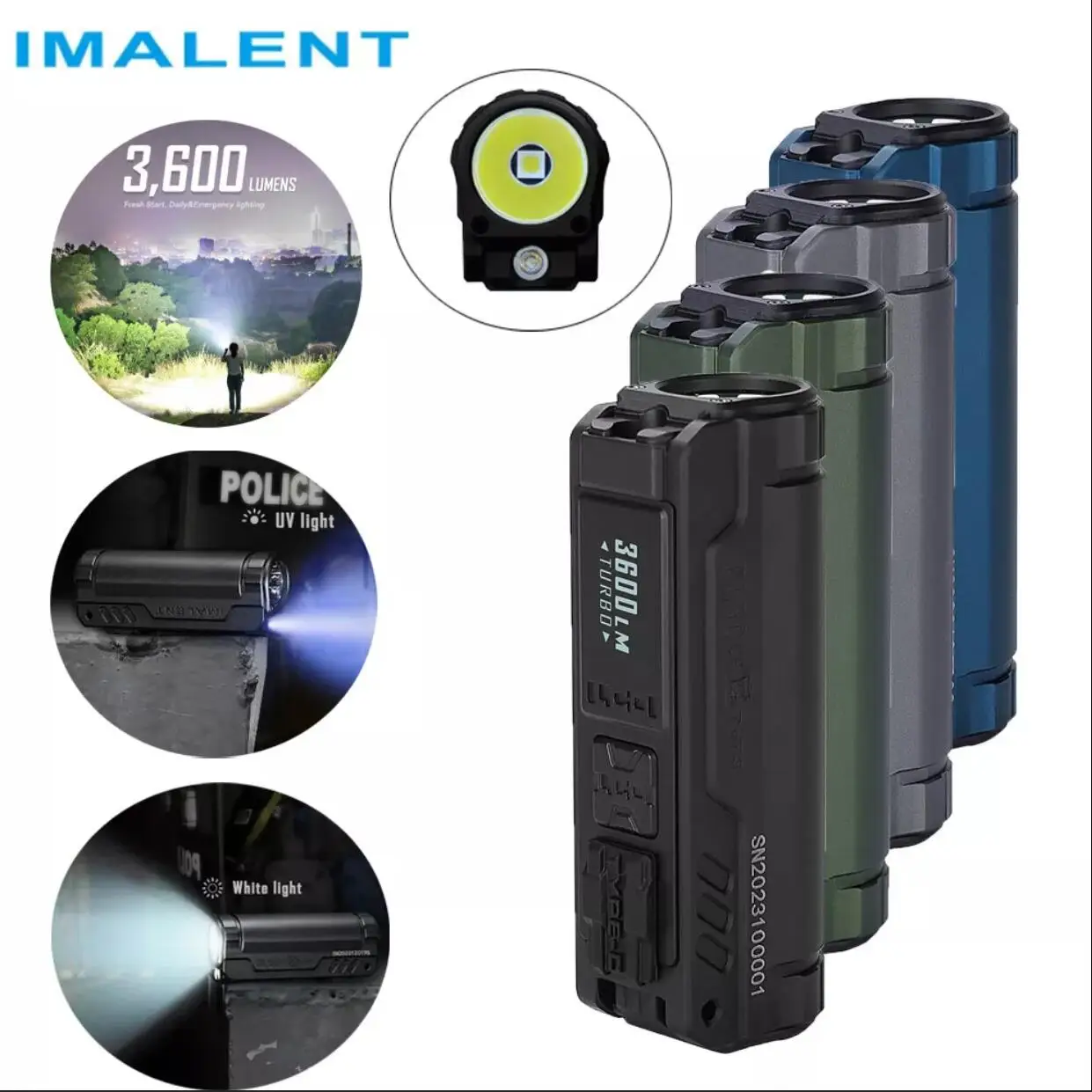 IMALENT BL50 EDC Tactical Flashlight 3600 Lumen Cree XHP50 HI LED Type-C Rechargeable Flashlights
IMALENT BL50 EDC Tactical Flashlight 3600 Lumen Cree XHP50 HI LED Type-C Rechargeable Flashlights