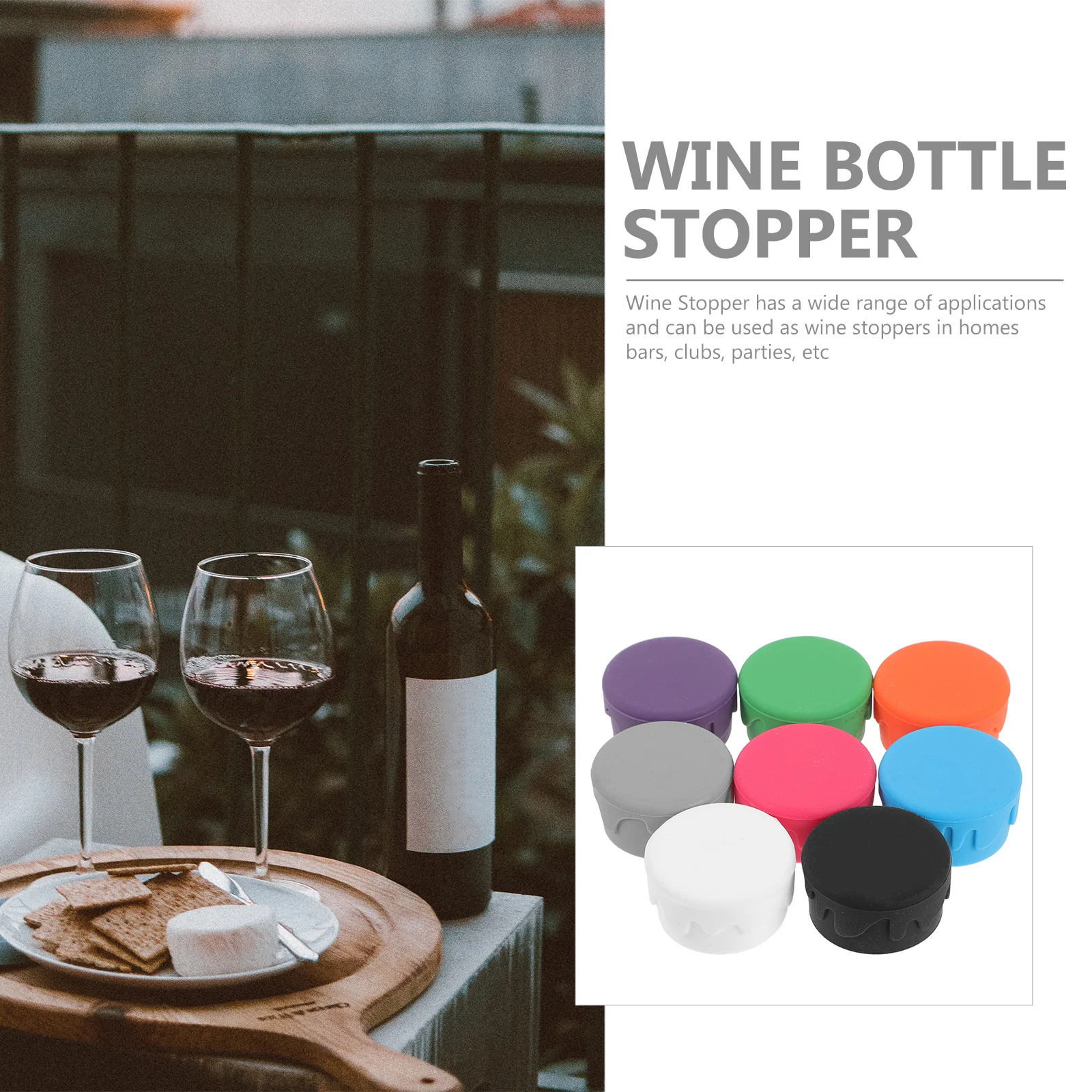 8Pcs Silicone Wine Stoppers Assorted Colors Decorative Bottle Sealers for Wine Beer Liquor Preservation Kitchen Bar Party Use
8Pcs Silicone Wine Stoppers Assorted Colors Decorative Bottle Sealers for Wine Beer Liquor Preservation Kitchen Bar Party Use