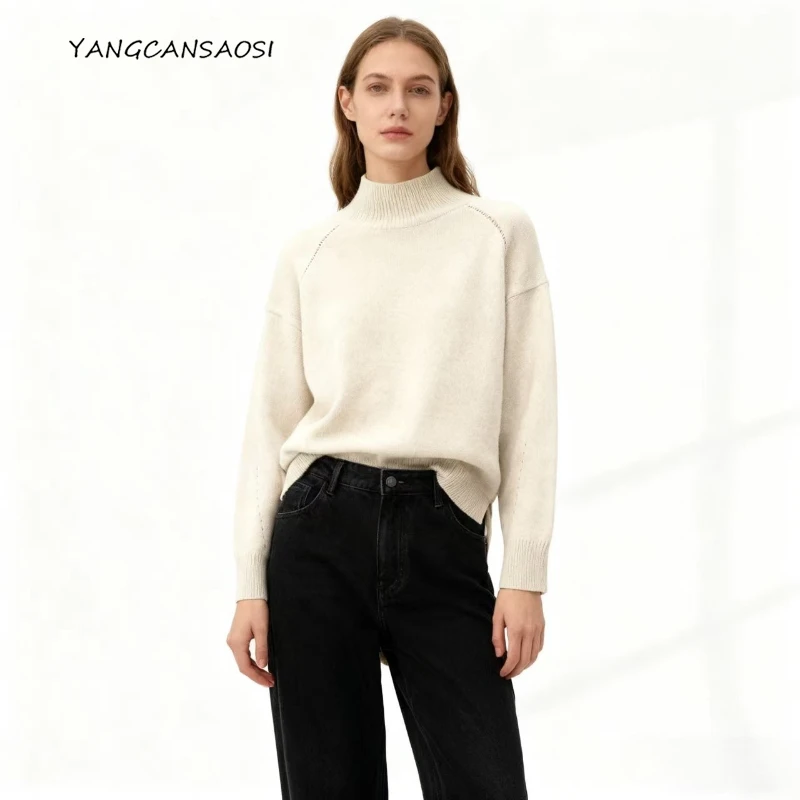 2025 Women's Fashion Spring/Autumn New 100% Cashmere Half High Neck Raglan Sleeve Loose Knitted Sweater Hollow Open Bottom
2025 Women's Fashion Spring/Autumn New 100% Cashmere Half High Neck Raglan Sleeve Loose Knitted Sweater Hollow Open Bottom
