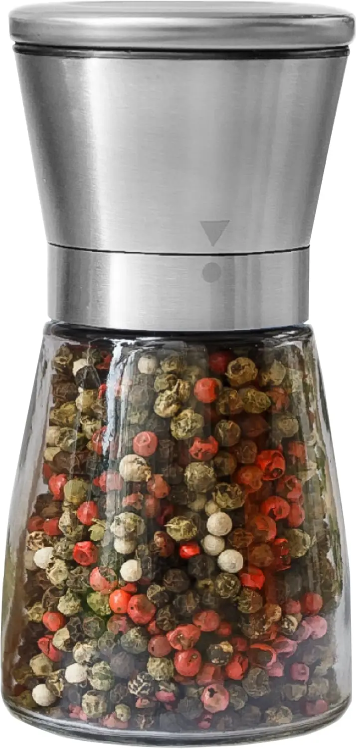 Adjustable Manual Pepper Grinder with Ceramic Blades, Stainless Steel and Glass Design for Fresh Spices
Adjustable Manual Pepper Grinder with Ceramic Blades, Stainless Steel and Glass Design for Fresh Spices