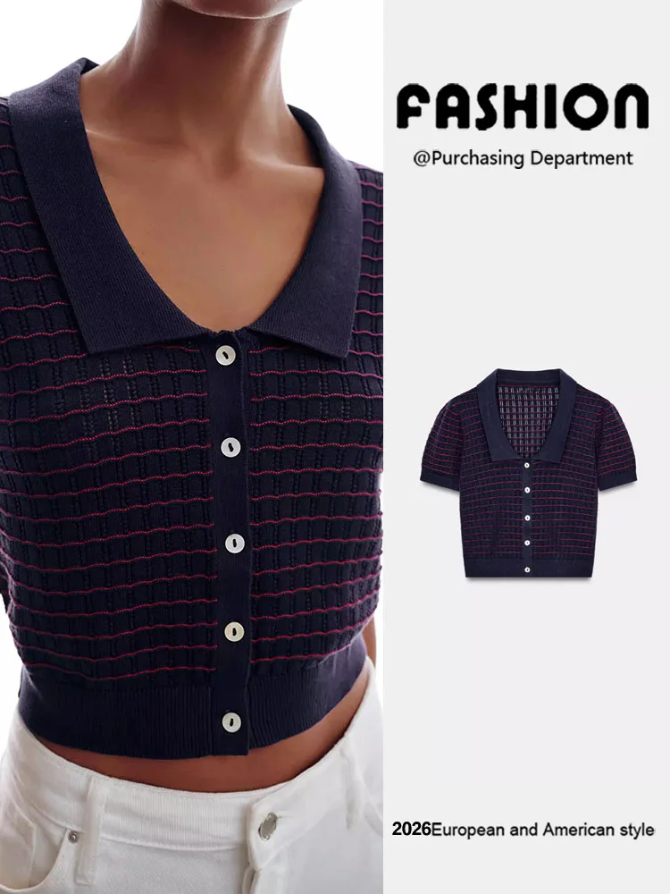 Spring New Arrival Women's Knitted Slim Fit Short Sleeve round Collar Top ZA2026 Fashionable Casual Wear for Ladies
Spring New Arrival Women's Knitted Slim Fit Short Sleeve round Collar Top ZA2026 Fashionable Casual Wear for Ladies
