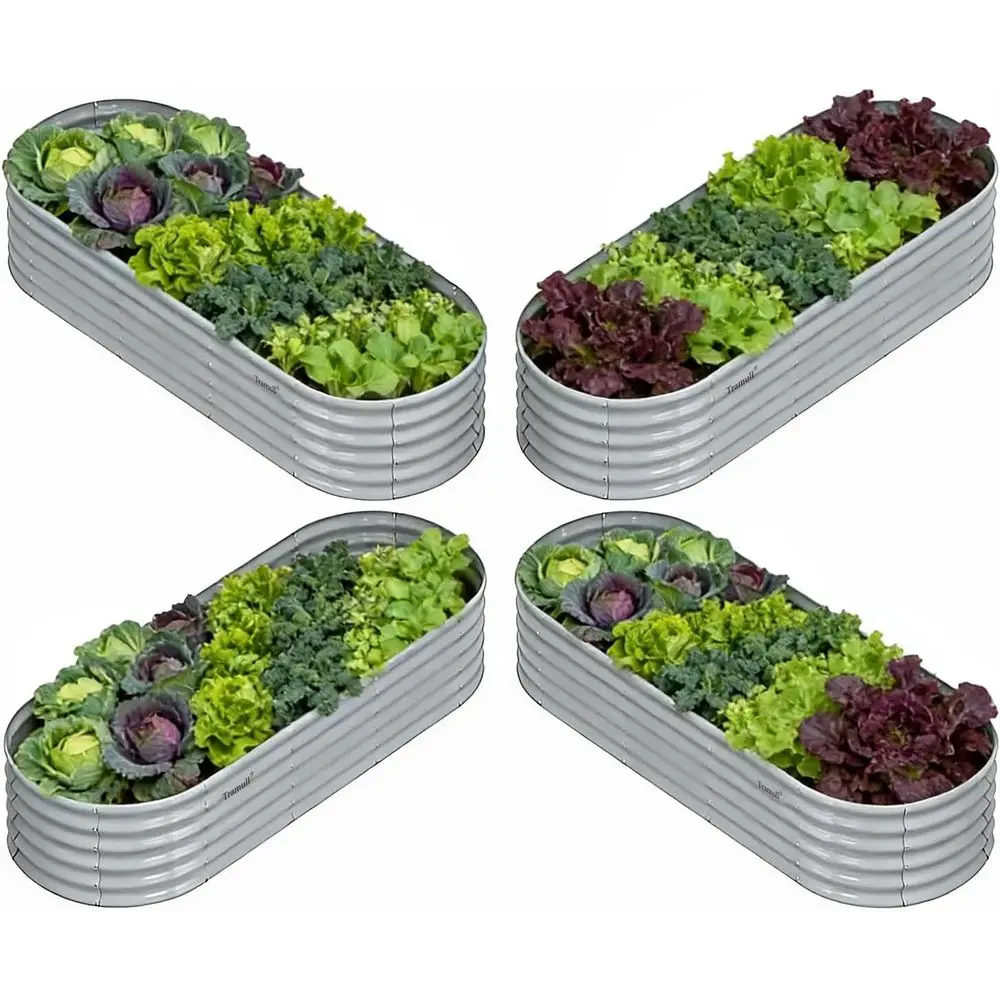 Oval Galvanized Metal Raised Garden Bed - 8x3x1.5ft Durable Planter Box for Outdoor Gardening and Vegetables
Oval Galvanized Metal Raised Garden Bed - 8x3x1.5ft Durable Planter Box for Outdoor Gardening and Vegetables