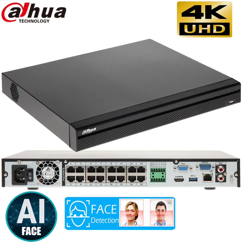 Mutil language Dahua NVR4216-16P-4KS3 POE recorder for 16 IP cameras up to 8 Mpx 16 PoE ports
Mutil language Dahua NVR4216-16P-4KS3 POE recorder for 16 IP cameras up to 8 Mpx 16 PoE ports