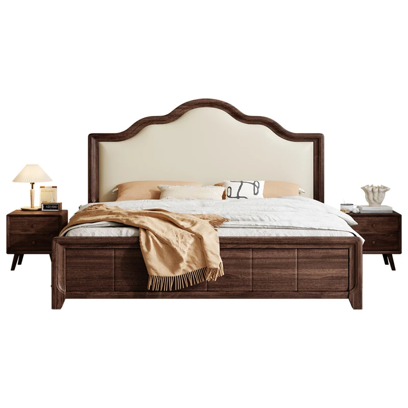 1.8 meters double bed master bedroom leather soft bag American French medieval walnut
1.8 meters double bed master bedroom leather soft bag American French medieval walnut