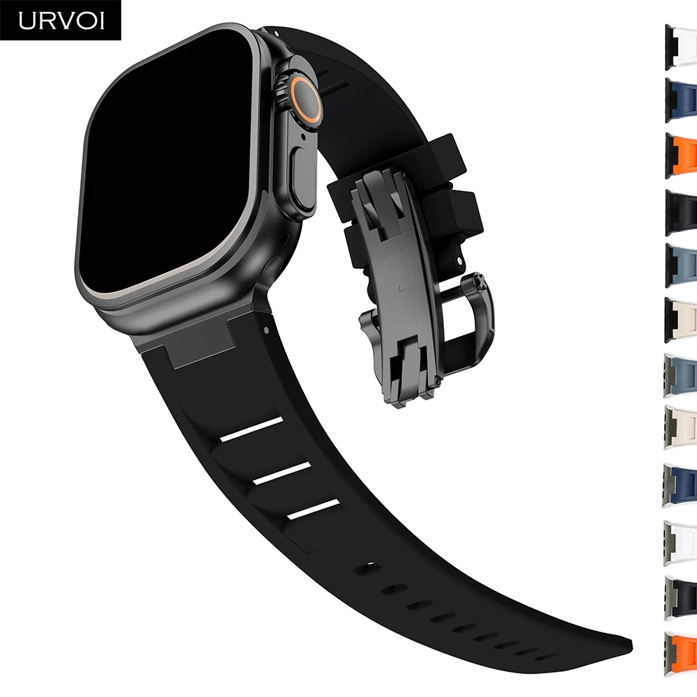 URVOI Silicone Strap for Apple Watch Ultra 2 1 Series 10 9 876 Deployment buckle band for iWatch wristband easy wear design 46mm
URVOI Silicone Strap for Apple Watch Ultra 2 1 Series 10 9 876 Deployment buckle band for iWatch wristband easy wear design 46mm