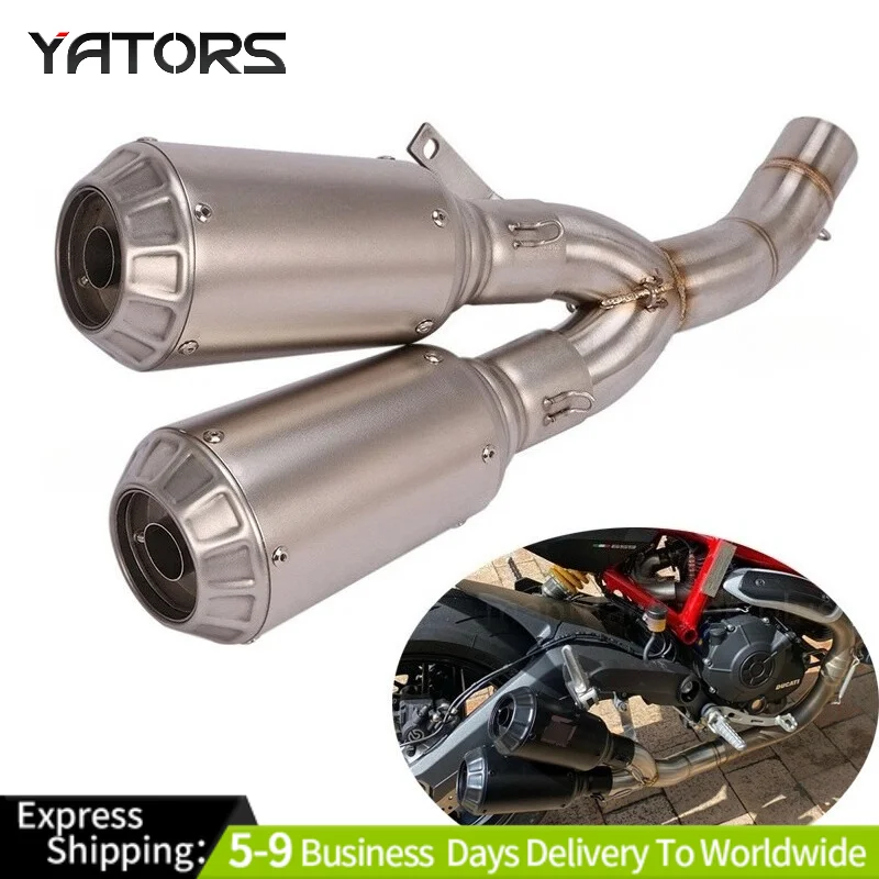 For Ducati Monster 797 Scrambler 803 Exhaust Pipes Dual-outlet Mid 51mm Muffler Exhaust Systems
For Ducati Monster 797 Scrambler 803 Exhaust Pipes Dual-outlet Mid 51mm Muffler Exhaust Systems