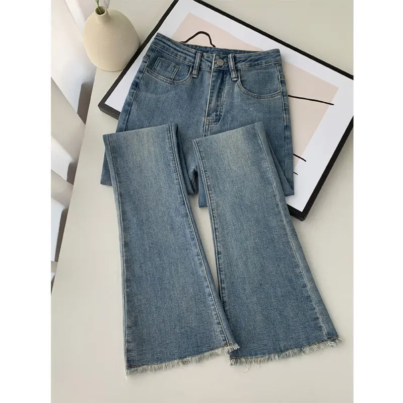 Vintage Worn Flare Jeans For Women's Autumn New High Waist Stretch Tight Versatile Trousers
Vintage Worn Flare Jeans For Women's Autumn New High Waist Stretch Tight Versatile Trousers
