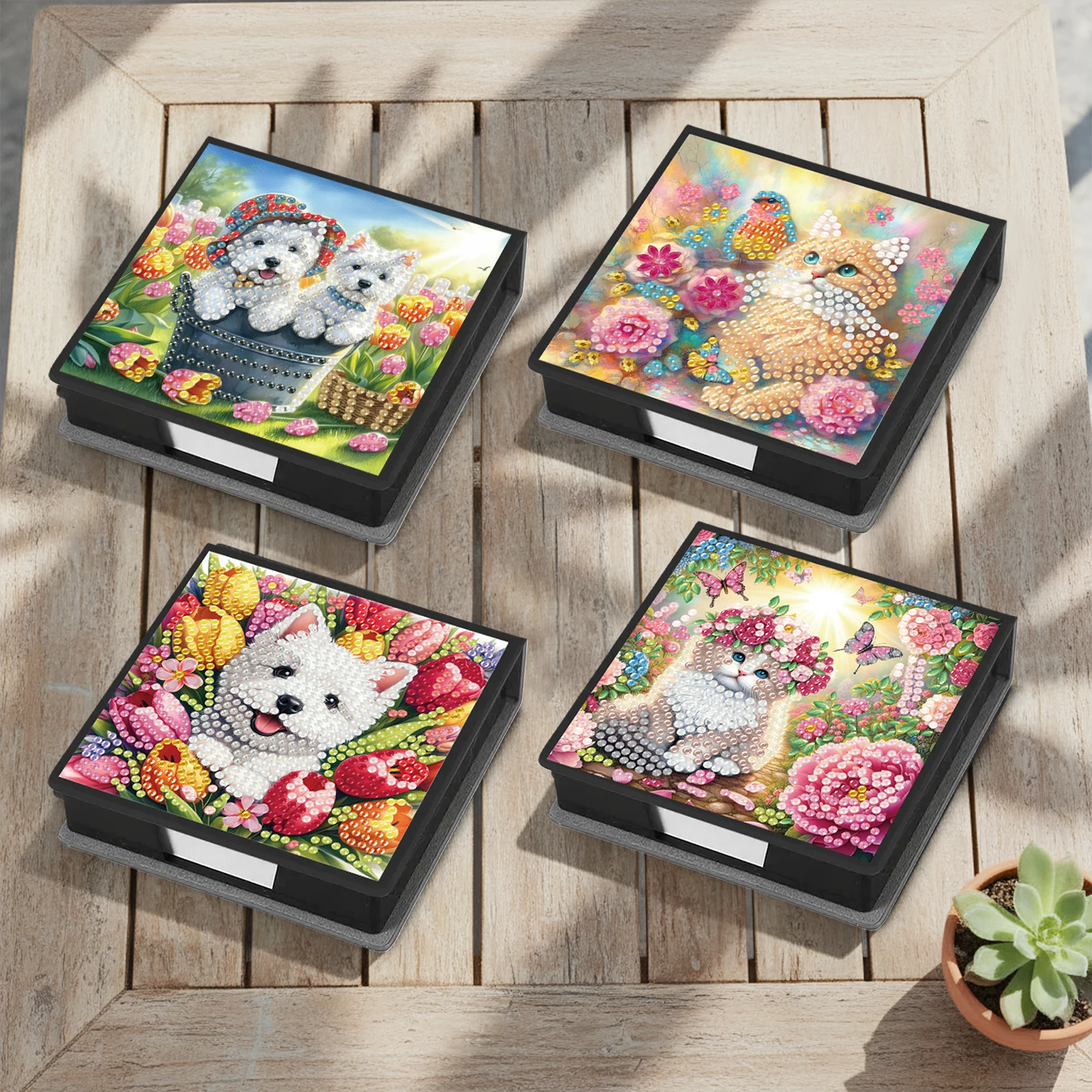 4Pcs Cat 5D DIY PU Diamond Painting Kit Office Note Box with 640 Sheets Paper
4Pcs Cat 5D DIY PU Diamond Painting Kit Office Note Box with 640 Sheets Paper