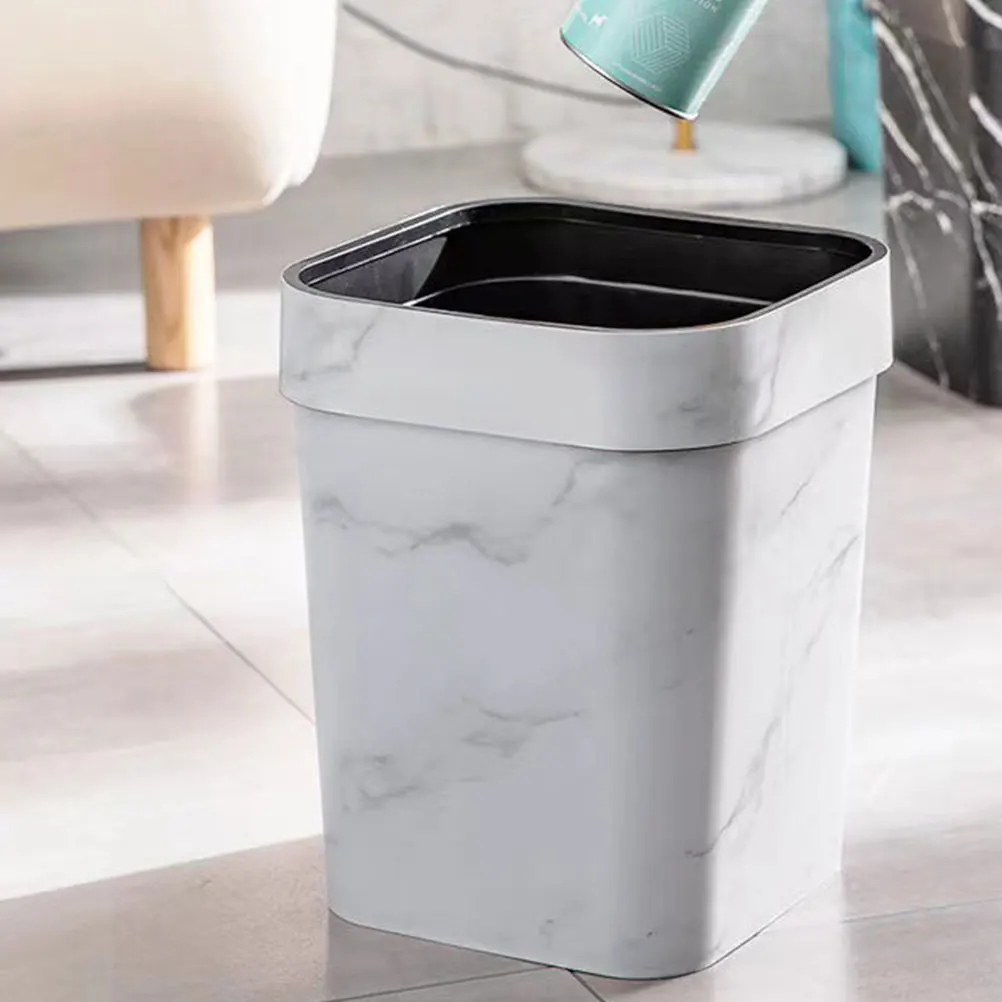 Imitation Marble Trash Can Garbage Bucket for Kitchen Bedroom Office White Plastic Outdoor Home Modern Tin Container Household
Imitation Marble Trash Can Garbage Bucket for Kitchen Bedroom Office White Plastic Outdoor Home Modern Tin Container Household