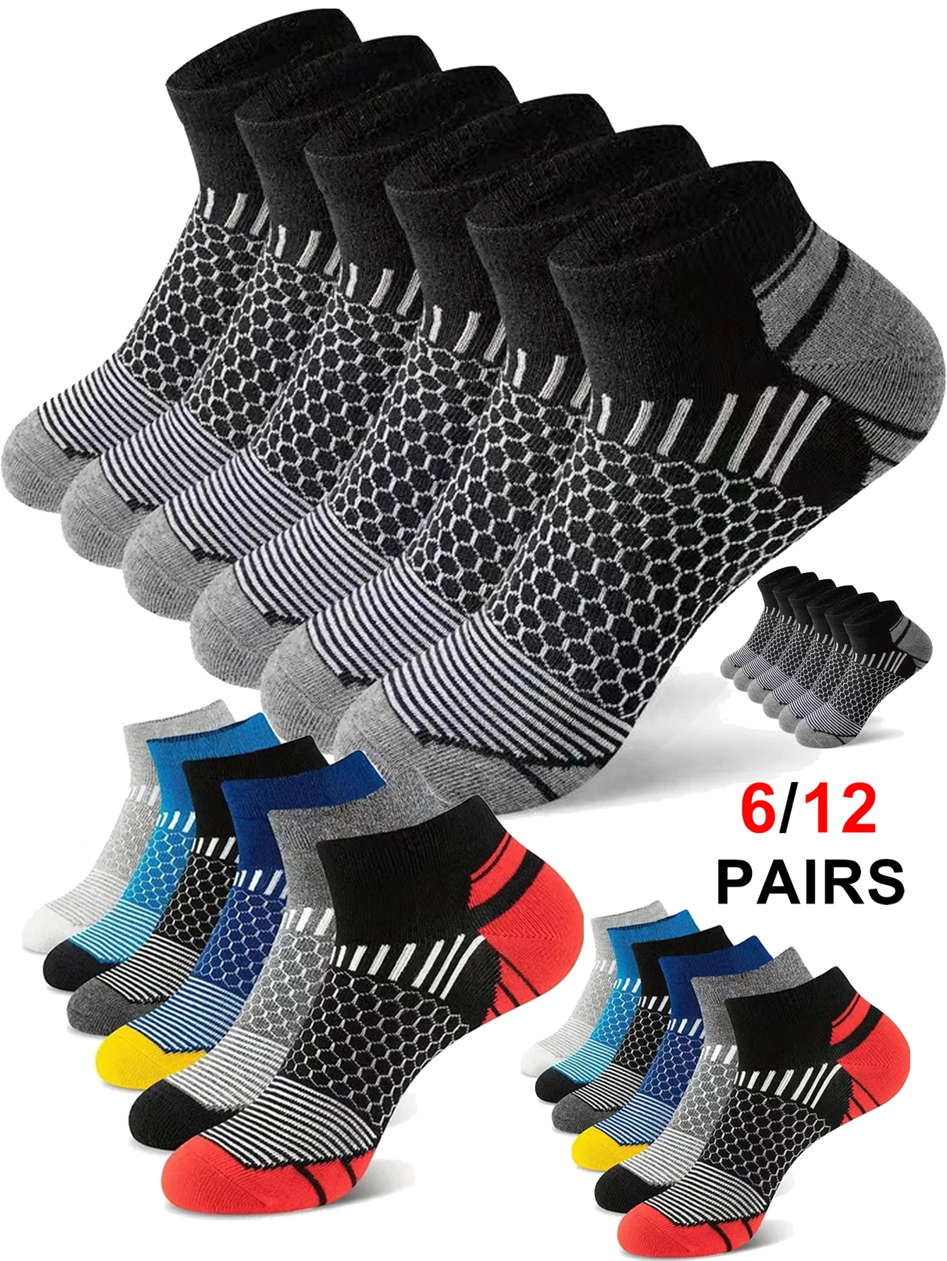 6Pairs Unique Honeycomb Texture Firm Cuff Design Stable Fit For Running Cycling And Daily Leisure Premium Quality Practical Gift
6Pairs Unique Honeycomb Texture Firm Cuff Design Stable Fit For Running Cycling And Daily Leisure Premium Quality Practical Gift