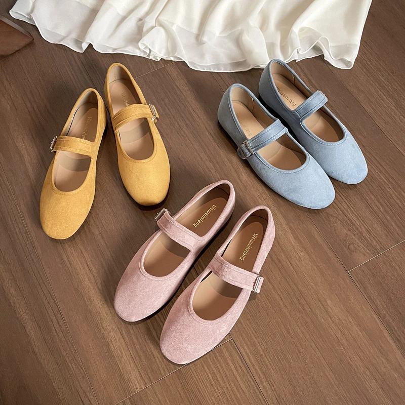 Women French Flat Single Shoes Soft Sole Ballet Flats Round Toe Suede Mary Jane Shoes Elegant All Match Daily Comfort Casual
Women French Flat Single Shoes Soft Sole Ballet Flats Round Toe Suede Mary Jane Shoes Elegant All Match Daily Comfort Casual