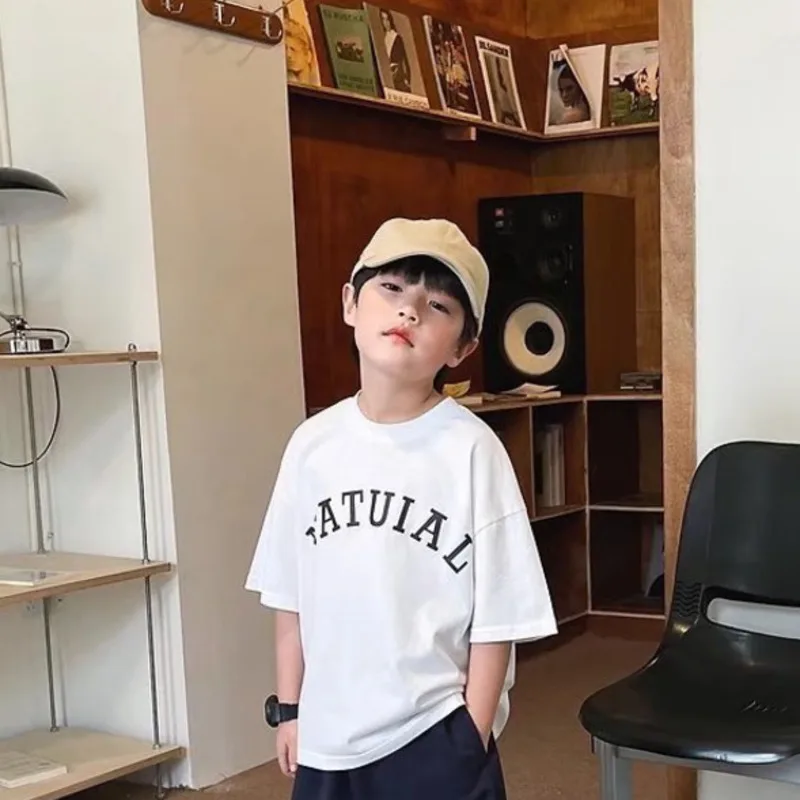 Summer Handsome Cool Kids Boy Casual Cartoon Bear Print Trendy Children's Pure Cotton T-shirt Short Sleeve Toddler Tees Han Fan
Summer Handsome Cool Kids Boy Casual Cartoon Bear Print Trendy Children's Pure Cotton T-shirt Short Sleeve Toddler Tees Han Fan