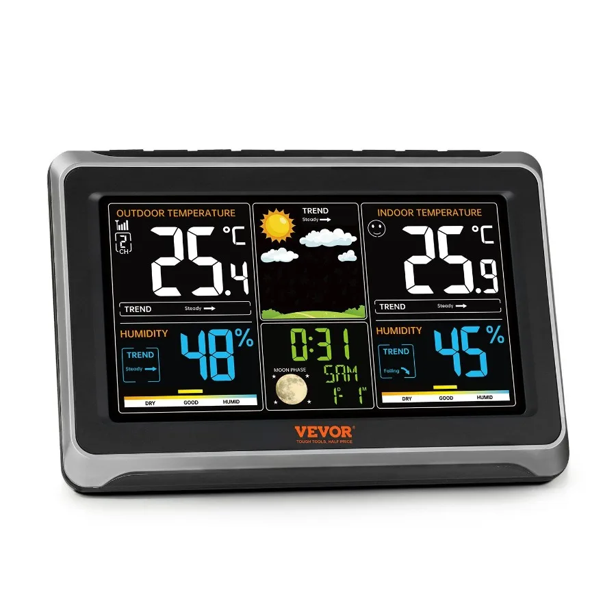 Weather Station Indoor Outdoor 7.5 in Large Color Display Wireless Digital Home Weather Station with Sensor Atomic Clock Adjus
Weather Station Indoor Outdoor 7.5 in Large Color Display Wireless Digital Home Weather Station with Sensor Atomic Clock Adjus