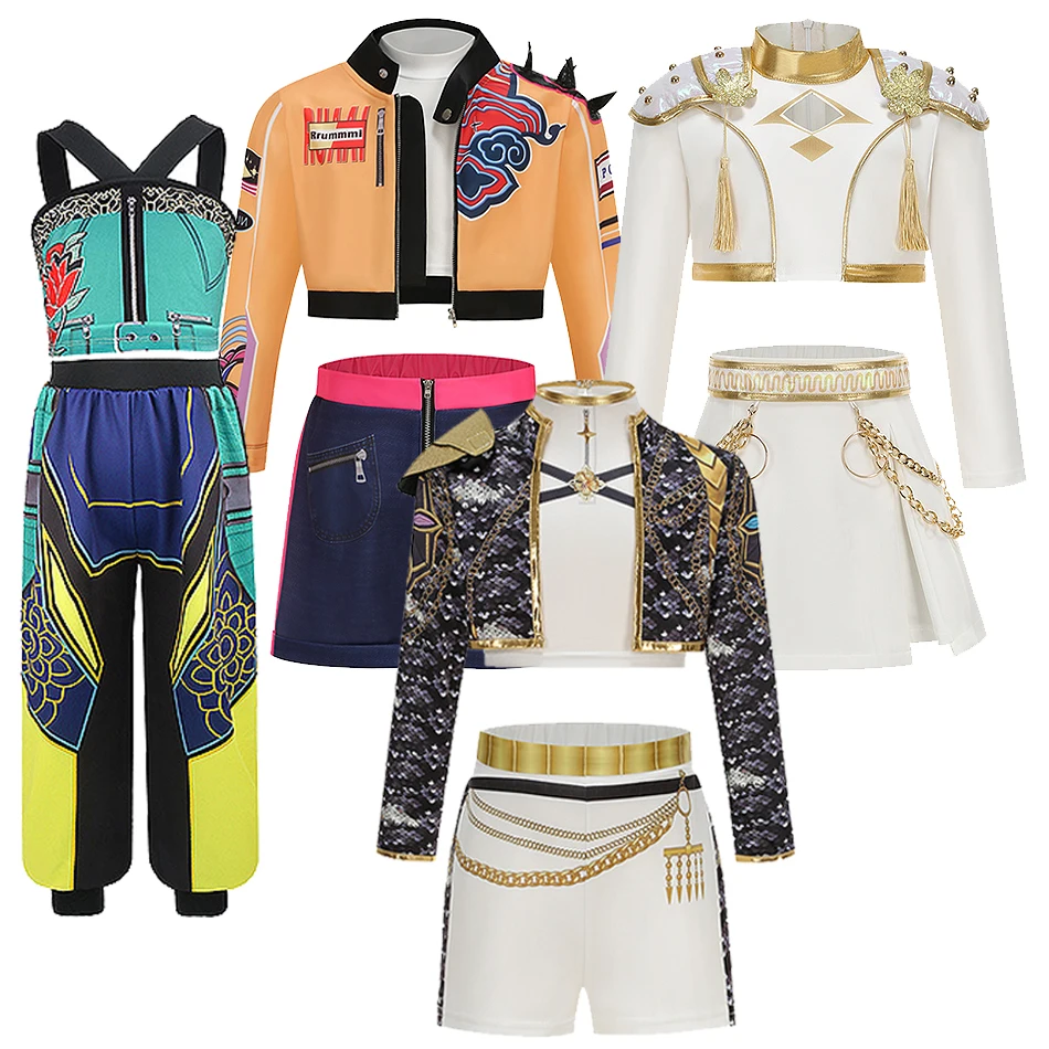 Girls K-pop Cosplay Demon Rumi Outfits Kid Hunters Roleplay Zoey Idol Stage Performance Costume Children Halloween Carnival Suit
Girls K-pop Cosplay Demon Rumi Outfits Kid Hunters Roleplay Zoey Idol Stage Performance Costume Children Halloween Carnival Suit