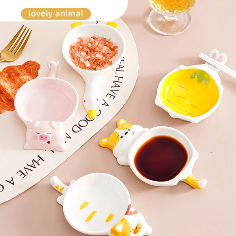 Cute Cartoon Sauce Dish with Chopstick Holder Underglaze Ceramic Japanese Seasoning Dish Household Tableware Kitchen Accessories
Cute Cartoon Sauce Dish with Chopstick Holder Underglaze Ceramic Japanese Seasoning Dish Household Tableware Kitchen Accessories