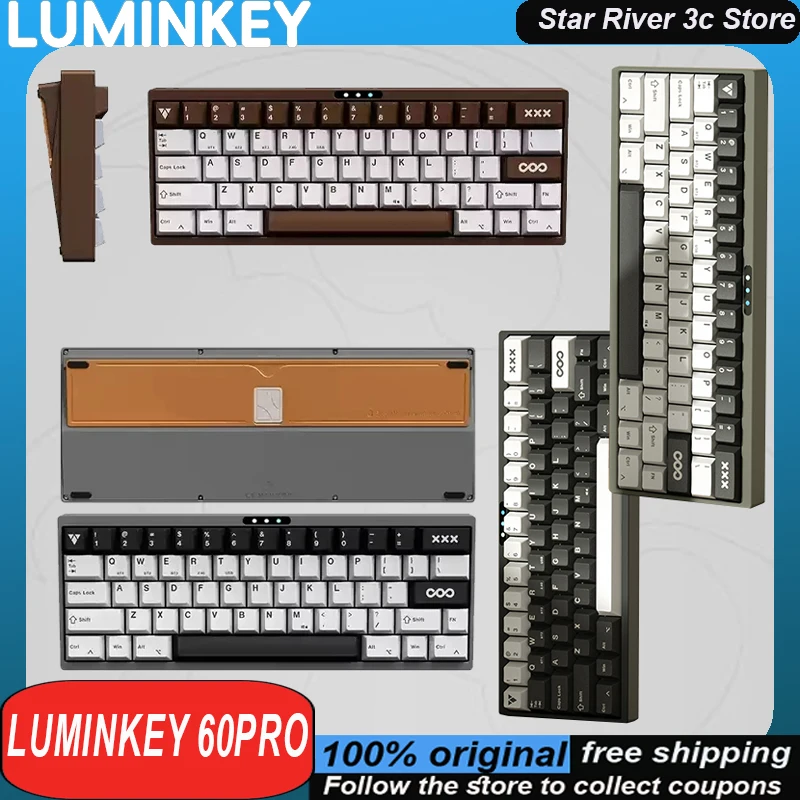 LUMINKEY 60PRO Mechanical Keyboard Wireless Tri Mode Aluminum Alloy GASKET Structure 61keys PBT Customized Gaming Keyboard Gift
LUMINKEY 60PRO Mechanical Keyboard Wireless Tri Mode Aluminum Alloy GASKET Structure 61keys PBT Customized Gaming Keyboard Gift