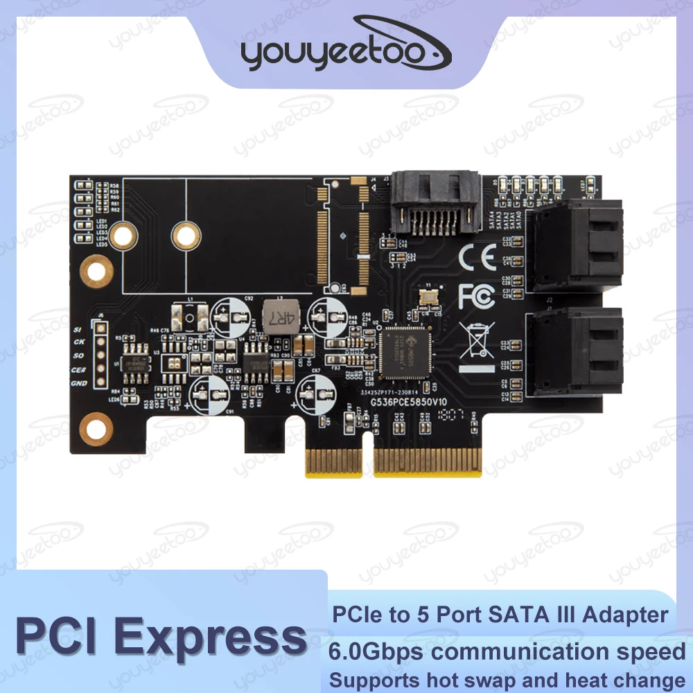 PCIe to 5 Port SATA III Adapter JMB585 Chipset ZimaBoard Private Cloud Expansion Motherboard
PCIe to 5 Port SATA III Adapter JMB585 Chipset ZimaBoard Private Cloud Expansion Motherboard