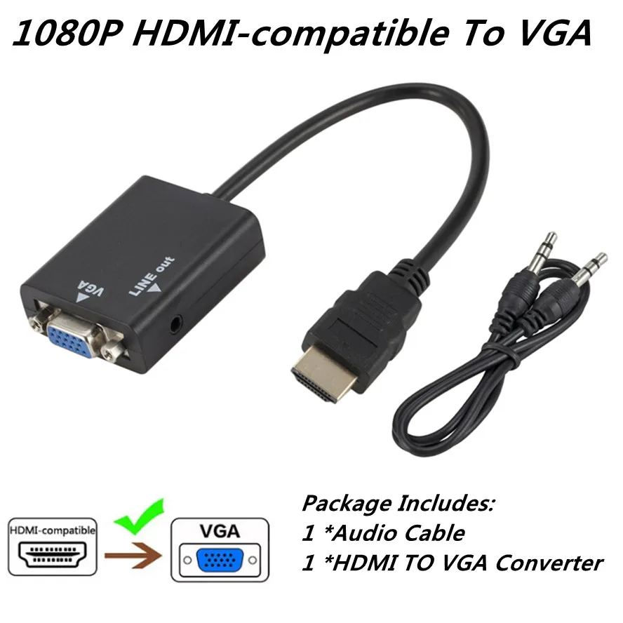 HD 1080P HDMI-совместимый конвертер VGA с аудио HD2VGA разъем адаптер для ПК ноутбука в HDTV
HD 1080P HDMI-совместимый конвертер VGA с аудио HD2VGA разъем адаптер для ПК ноутбука в HDTV