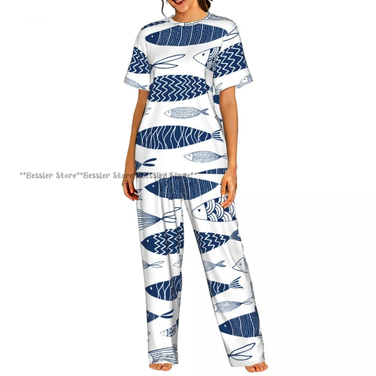 Women's Pajamas Set Ornamental Fish Short Sleeve Sleepwear 2 Piece Homewear Loungewear
Women's Pajamas Set Ornamental Fish Short Sleeve Sleepwear 2 Piece Homewear Loungewear
