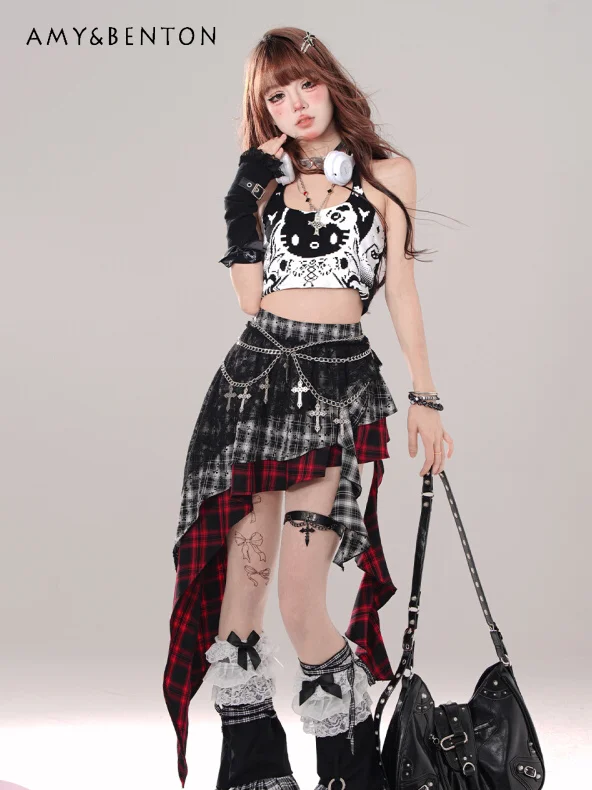 Gothic Subculture Irregular Hot Girl Plaid Skirt Women Summer Sweet Street Lace Stitching Multi-Layer Skirt American Y2k Skirt
Gothic Subculture Irregular Hot Girl Plaid Skirt Women Summer Sweet Street Lace Stitching Multi-Layer Skirt American Y2k Skirt