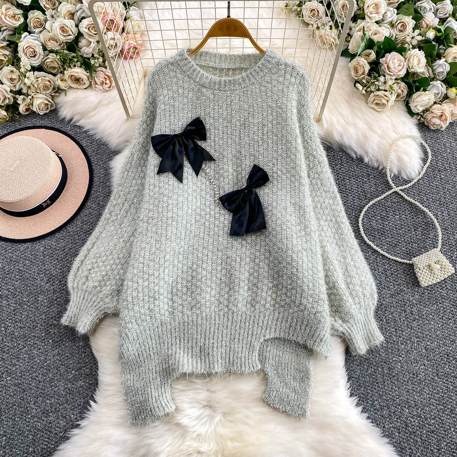 SuperAen сладкий топ с круглым вырезом и бантом для женщин, зима 202, новый яркий шелковый элегантный асимметричный вязаный пуловер средней длины, свитер
SuperAen сладкий топ с круглым вырезом и бантом для женщин, зима 202, новый яркий шелковый элегантный асимметричный вязаный пуловер средней длины, свитер