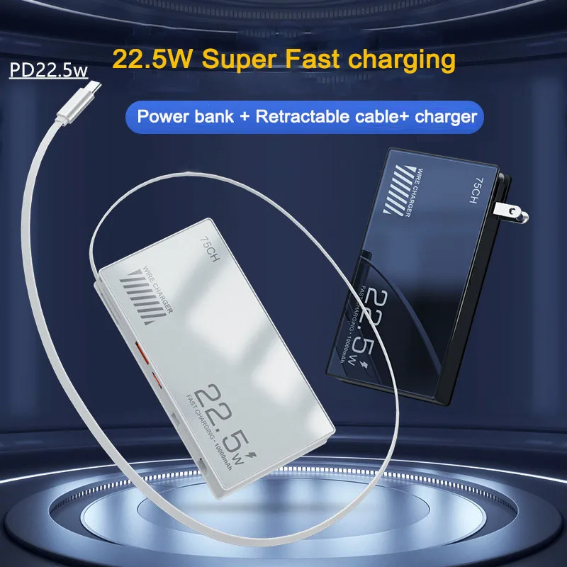 Power Bank 10000mAh With AC Plug External Large Battery Capacity 22.5W Fast Charging Portable Charger For iPhone Samsung Xiaomi
Power Bank 10000mAh With AC Plug External Large Battery Capacity 22.5W Fast Charging Portable Charger For iPhone Samsung Xiaomi